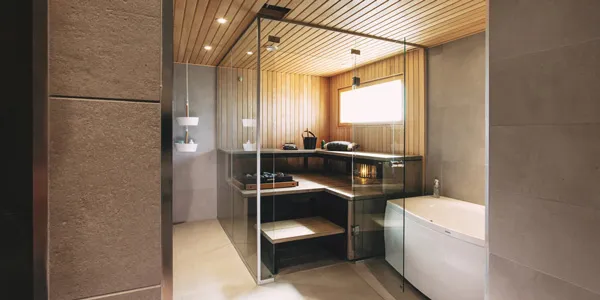 sauna exterior shower